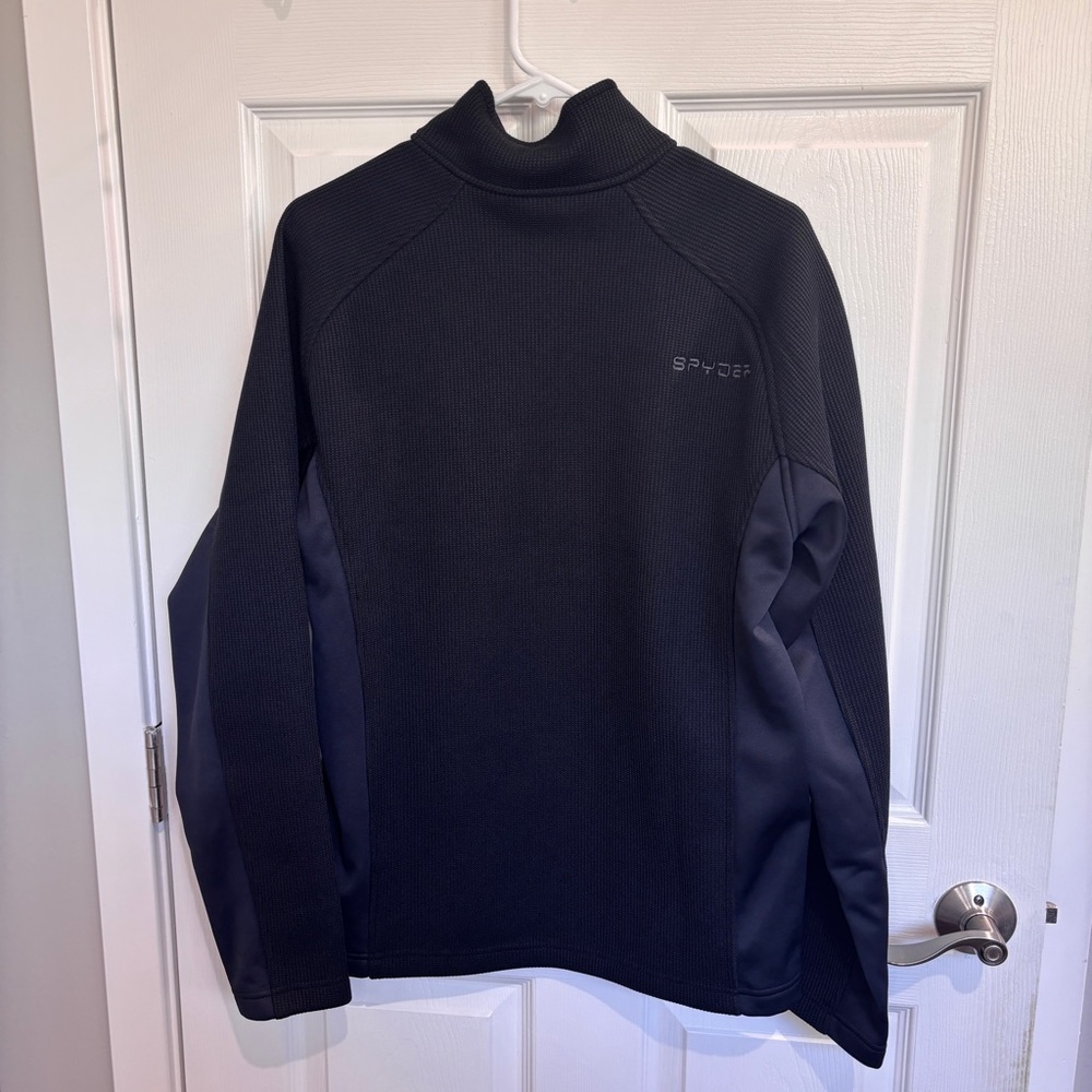 Spyder MENS BANDIT HALF ZIP FLEECE JACKET - BLACK - Picture 8 of 10